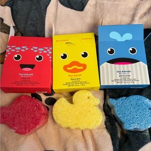 Spongelle Sea and farm Animals for kids sponges with built in body wash
